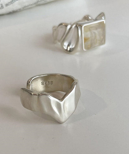 Silk Two-Piece Sugar DIY Rings Wrinkled Set Silver Sterling
