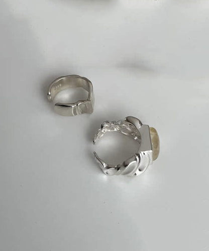 Silk Two-Piece Sugar DIY Rings Wrinkled Set Silver Sterling