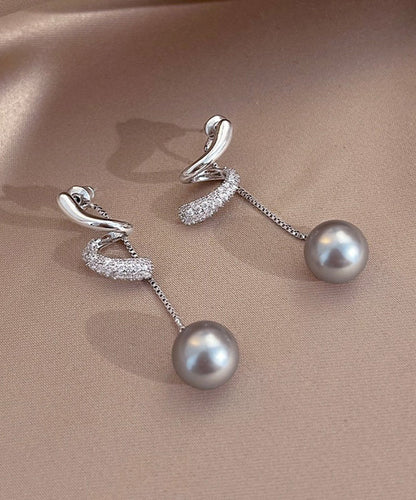 Boucles d'oreilles pendantes en argent sterling et zircon en soie à faire soi-même WI006