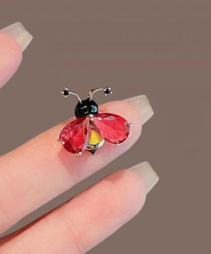 DIY Yellow Alloy Crystal Little Bee Brooches QD042