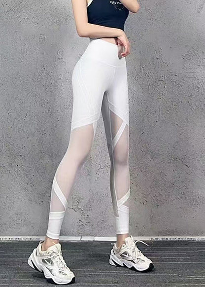 Legging Capri Gymshark taille haute en tulle noir dynamique avec patchwork TH008