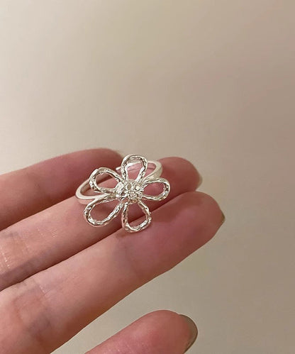 Rings Elegant Floral Gold Set Two Piece Alloy Hollow Out