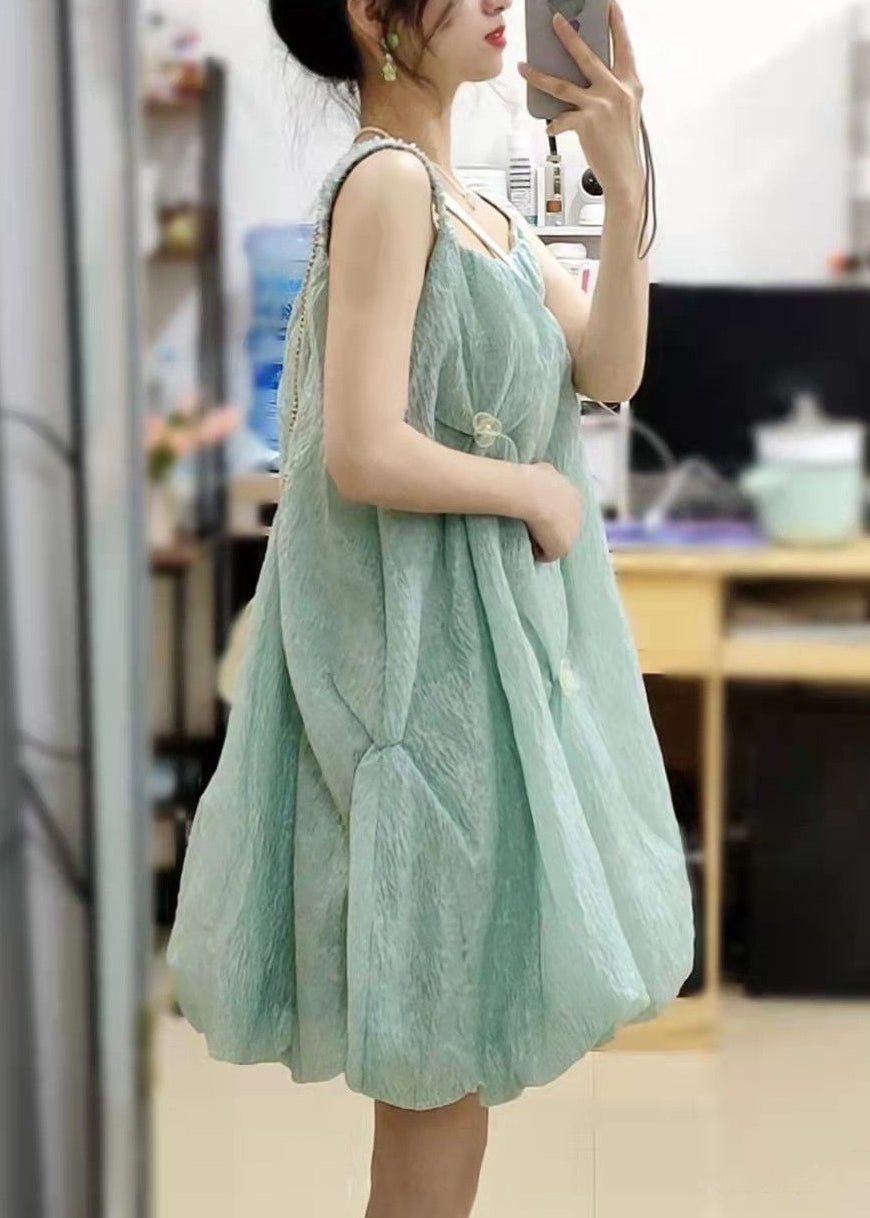 Cotton Design Green Spaghetti Original Collar Square Elegant