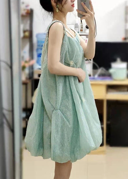 Cotton Design Green Spaghetti Original Collar Square Elegant