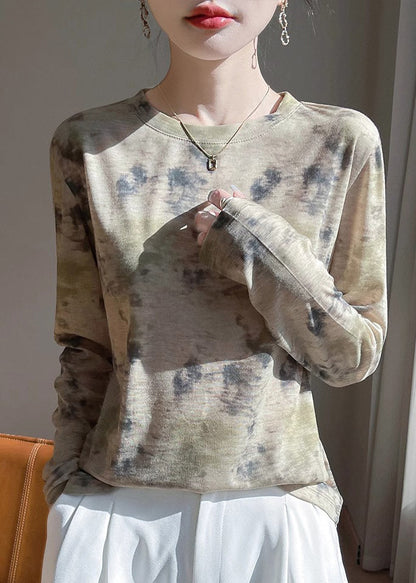 Print UPF Shirt Fall 50+ Pink Elegant Top O-Neck Cotton