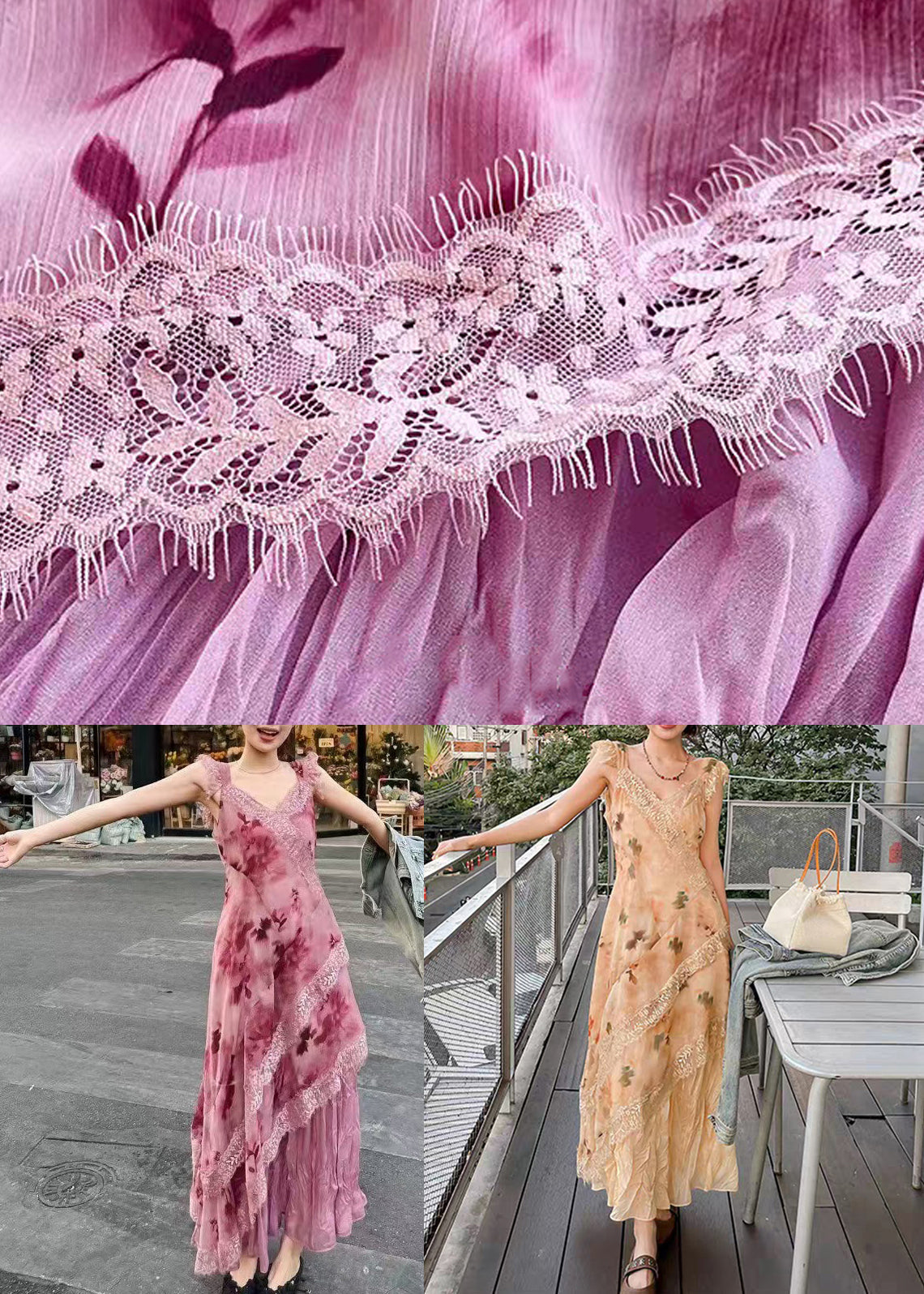Lace Sleeveless Long Patchwork Purple Dresses Zippered Elegant