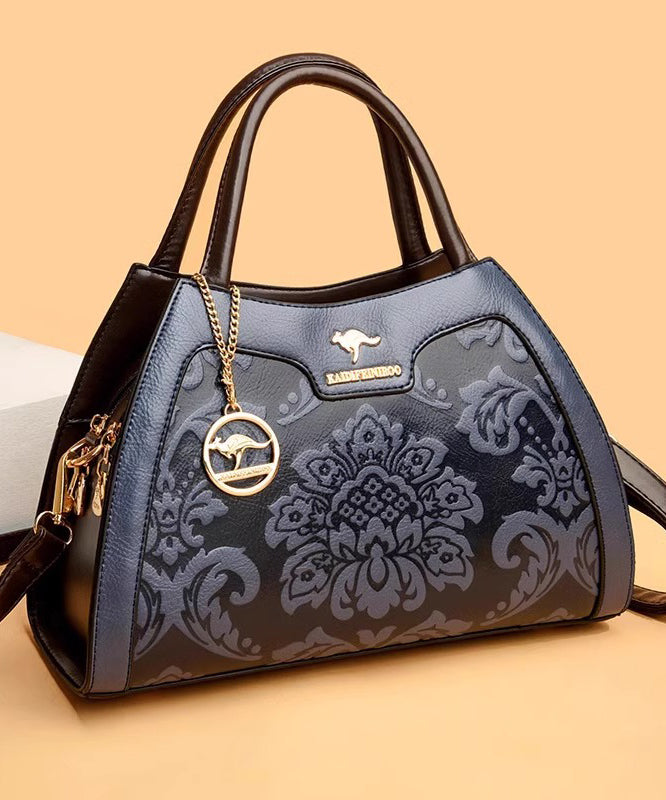 Elegant Calf Red Embossed Bag Tote Leather