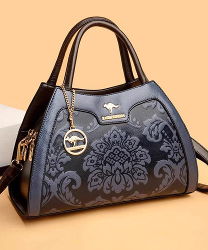 Elegant Calf Red Embossed Bag Tote Leather