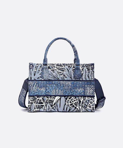 Elegant Versatile Print Patchwork Tote Handbag Ada Fashion