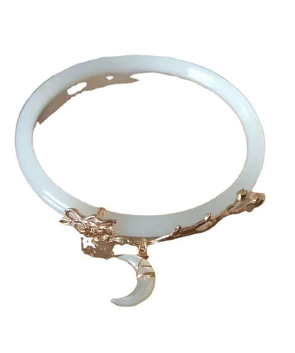 Bracelet élégant en alliage blanc émaillé coloré avec lune QJ031