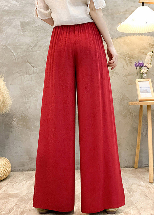 Ethnic Style High Waisted Embroidered Wide Leg Pants Summer BV048