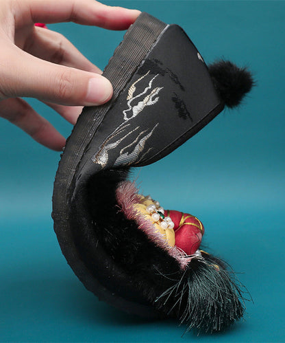 Ethnische Stil Spleißen Tiger Kopf Schuhe Bestickt Weiche Sohle TQ038