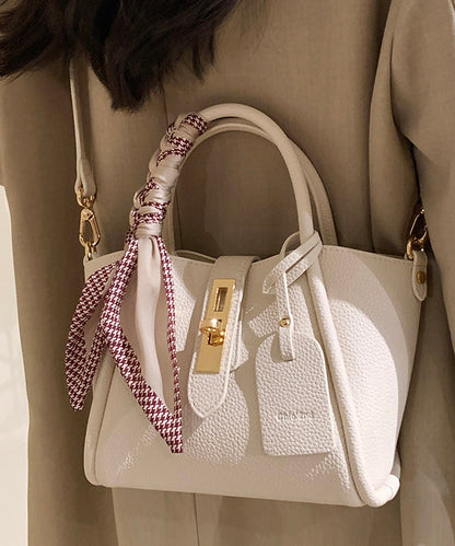 Leder Strapazierfähige Kunstleder Modetasche Beige CrossBody