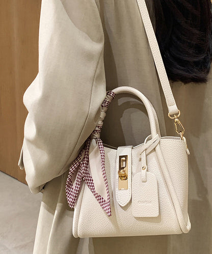 Leder Strapazierfähige Kunstleder Modetasche Beige CrossBody