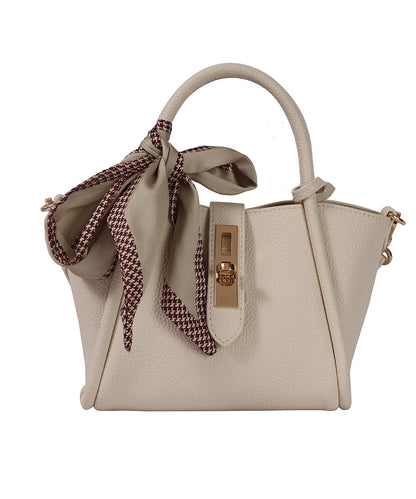Leder Strapazierfähige Kunstleder Modetasche Beige CrossBody