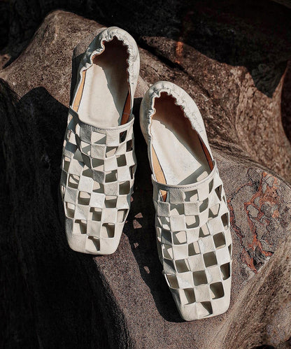 Mocassins creux en cuir de vache noir à épissure