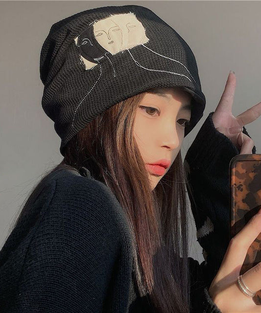 Fashion Patch Vielseitiger Hut Schwarz Bonnie Baumwolle