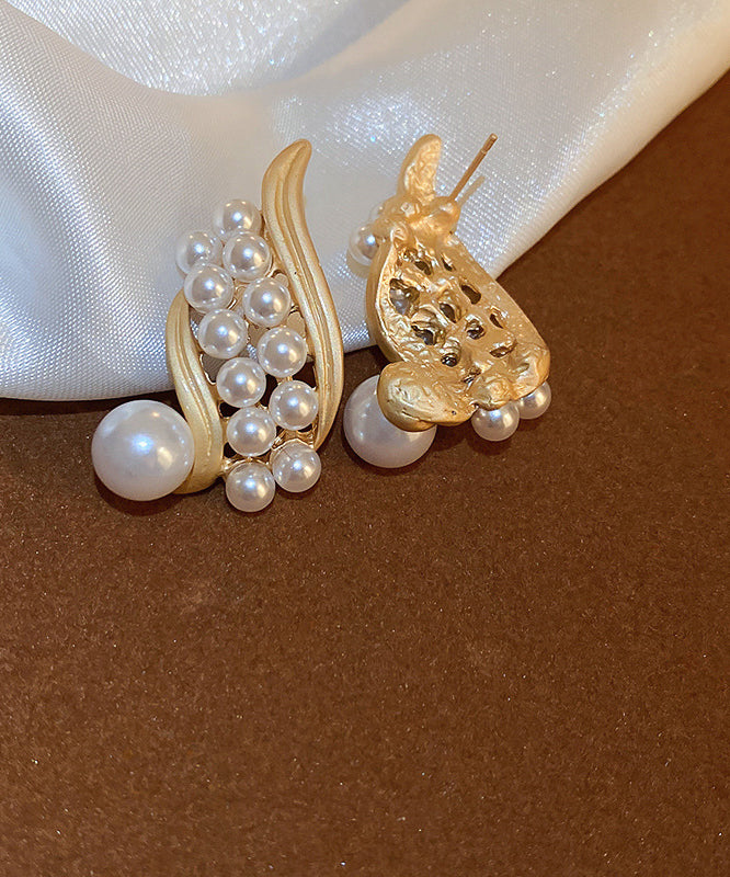 Mode Gold Sterling Silber Legierung Perle Creolen YX023