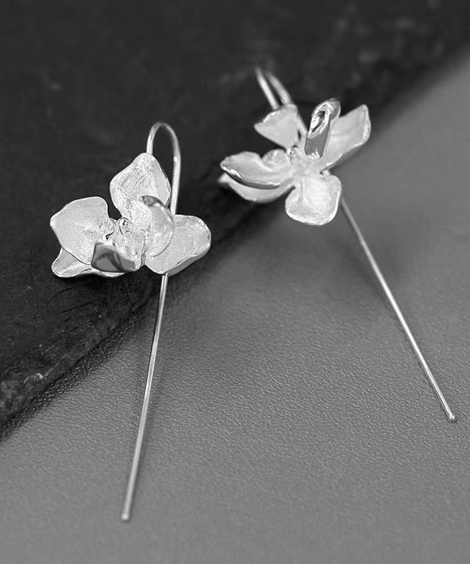 Fashion Gold Sterling Silver Overgild Floral Drop Earrings QQ004