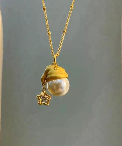 Mode Overgild Stern Sterling Gold Santa der Silber Perle Zirkon