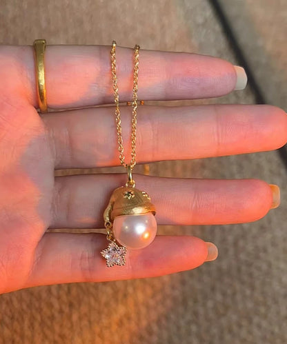 Mode Overgild Stern Sterling Gold Santa der Silber Perle Zirkon