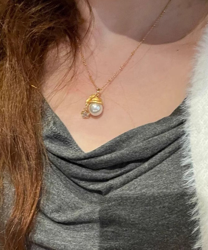 Mode Overgild Stern Sterling Gold Santa der Silber Perle Zirkon