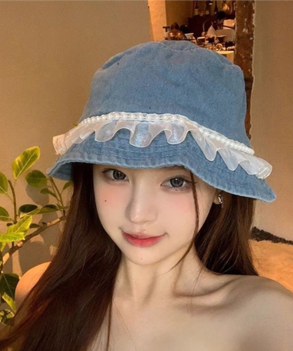 Hat Lace Versatile Bead Fashion Denim Fisherman Nail