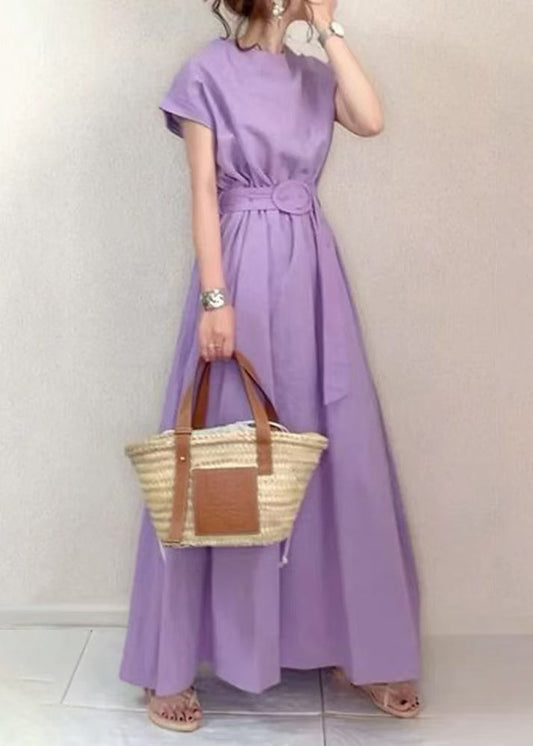 Cotton Tunic Summer Dress Ankle Large Exra Hem Fashion Lavender