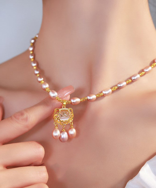 Hellvioletter Safe mit Überzug aus Sterlingsilber mit modischer Perle