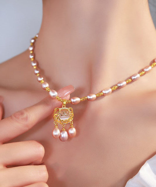 Hellvioletter Safe mit Überzug aus Sterlingsilber mit modischer Perle