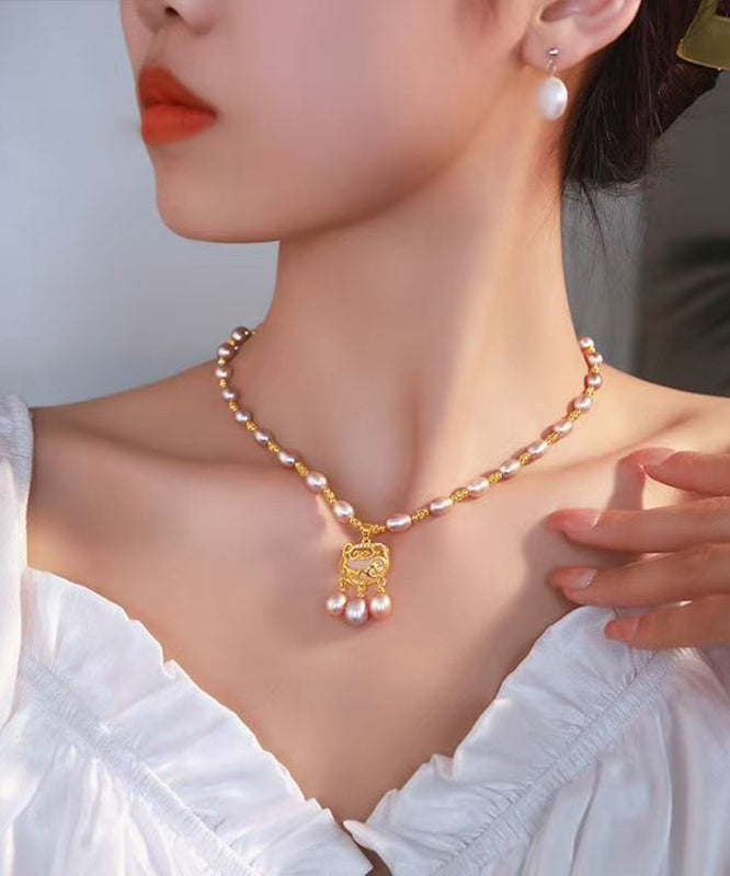 Hellvioletter Safe mit Überzug aus Sterlingsilber mit modischer Perle