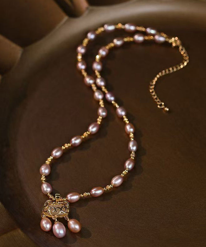 Hellvioletter Safe mit Überzug aus Sterlingsilber mit modischer Perle