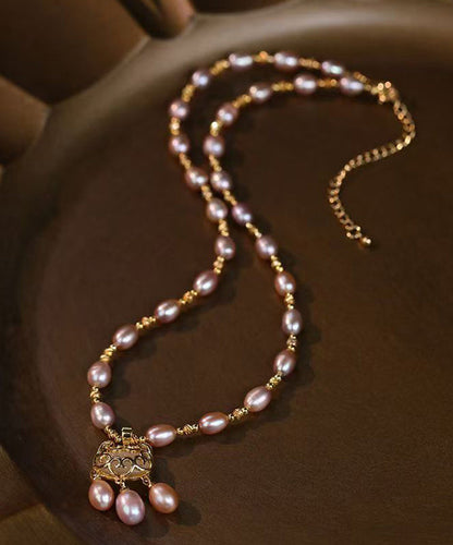 Hellvioletter Safe mit Überzug aus Sterlingsilber mit modischer Perle