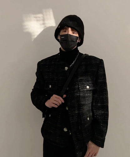 Chapeau bob en tricot noir confortable et chaud pour homme TK037
