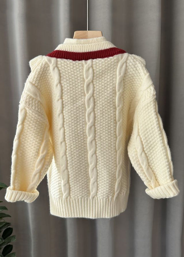 Pull à col roulé en coton à la mode pour enfants, patchwork, faux deux pièces, tricot, hiver WL043