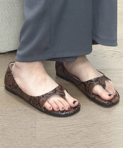 Leopard New Faux Thong Fashion Leather Sandals