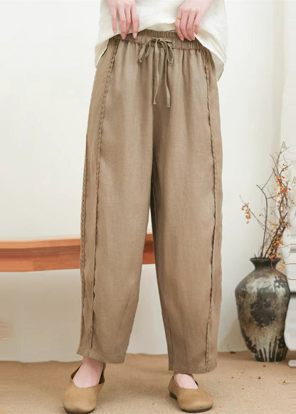Pantalon en dentelle patchwork orange surdimensionné mode été