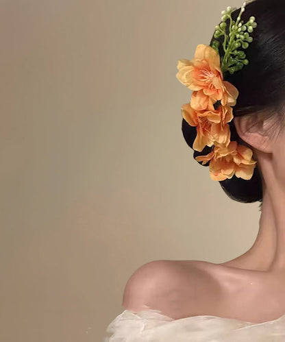 Rosa Blumen-Haarnadel aus Legierung, modischer Stoff