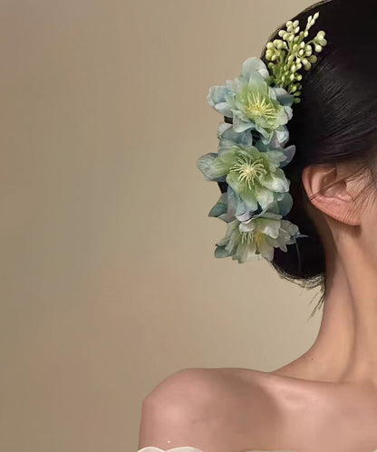 Rosa Blumen-Haarnadel aus Legierung, modischer Stoff