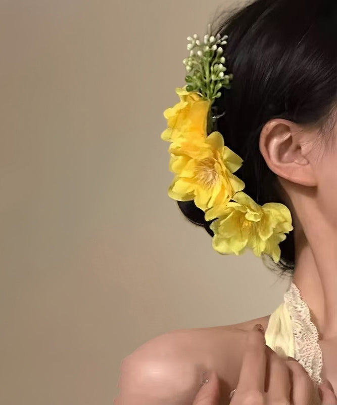 Rosa Blumen-Haarnadel aus Legierung, modischer Stoff