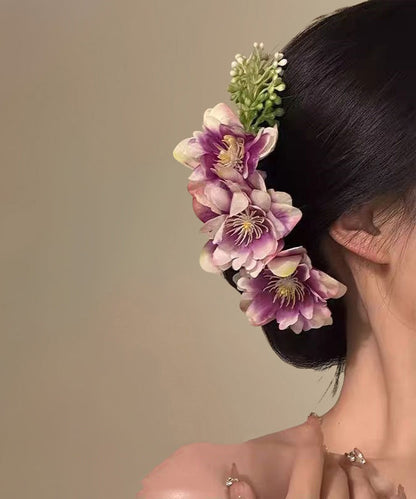 Rosa Blumen-Haarnadel aus Legierung, modischer Stoff