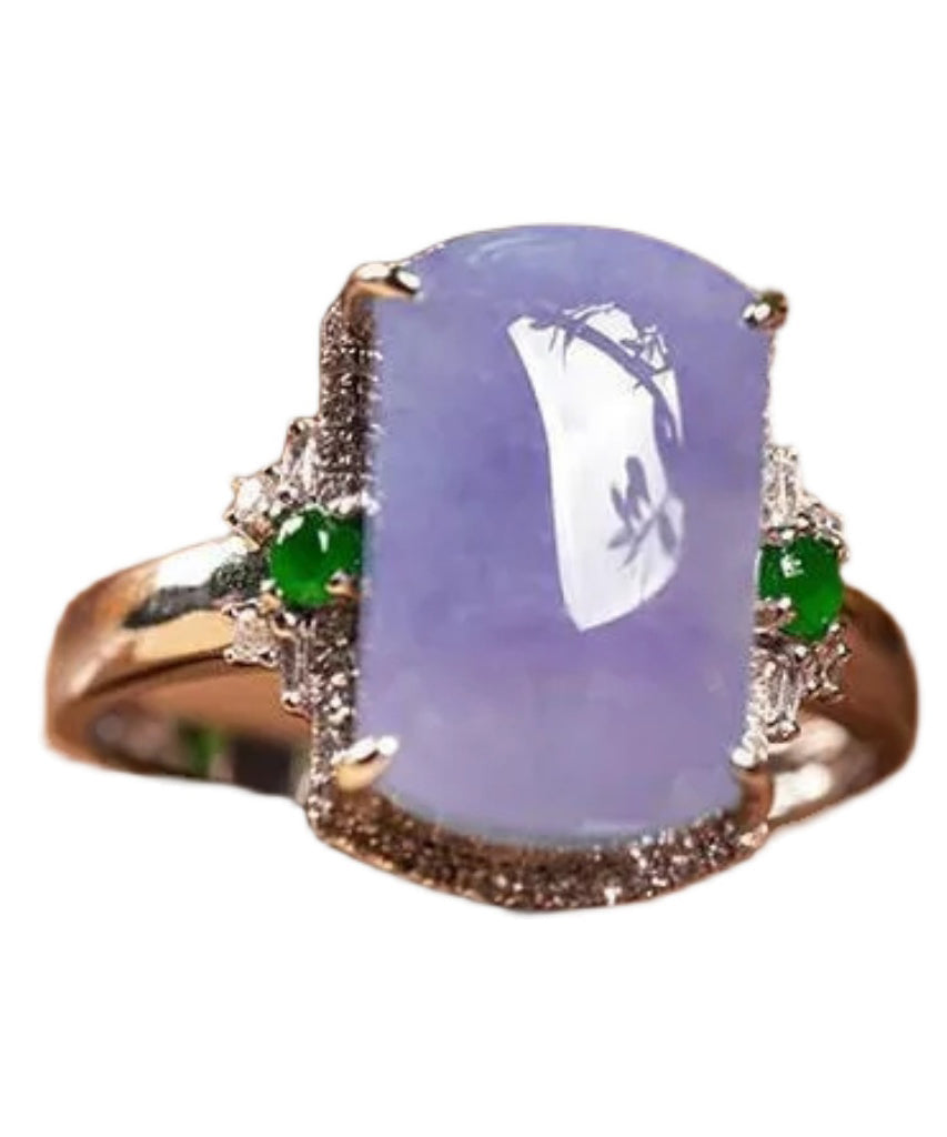 Fashion Purple Sterling Silver Overgild Gem Stone Rings AC1051