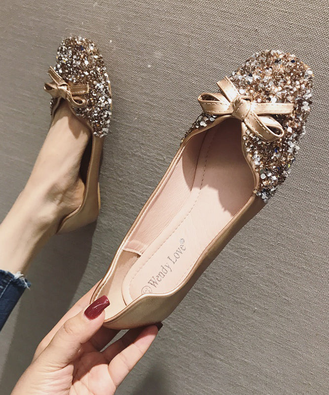 Loafers Spleißen Pailletten Faux Rot Mode Penny Bow Leder