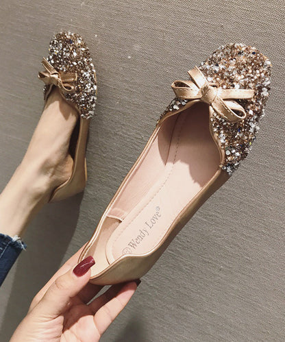 Loafers Spleißen Pailletten Faux Rot Mode Penny Bow Leder