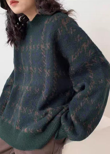 Mode Rot O Neck Print Lose Stricken Pullover Frühling TD033