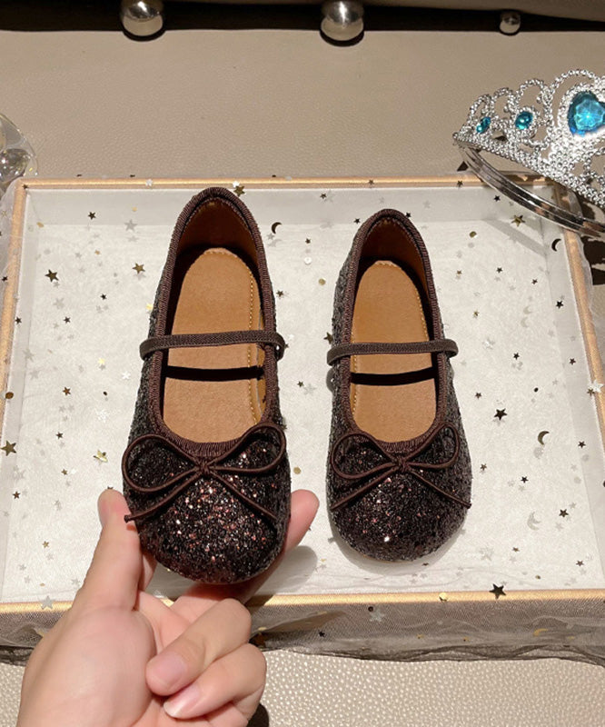 Lace Up Sequins Loafers Red Kids Penny Fashion