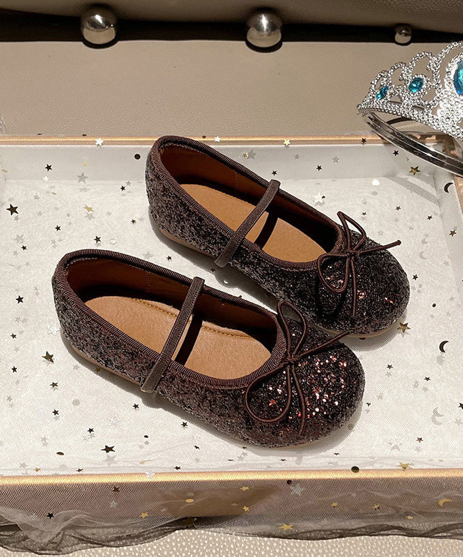Lace Up Sequins Loafers Red Kids Penny Fashion