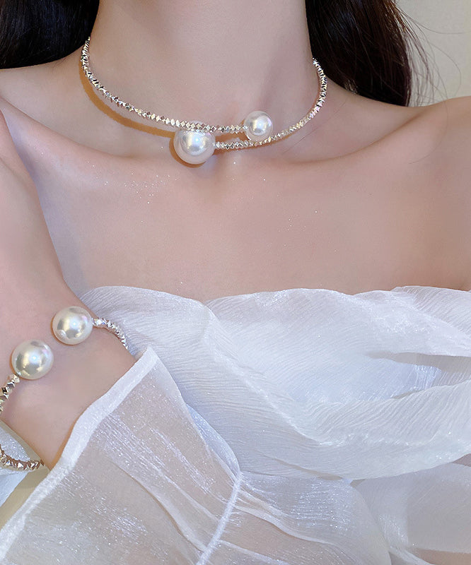 Mode Seide Kupfer Legierung Perle Choker YU020