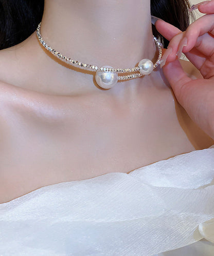 Mode Seide Kupfer Legierung Perle Choker YU020