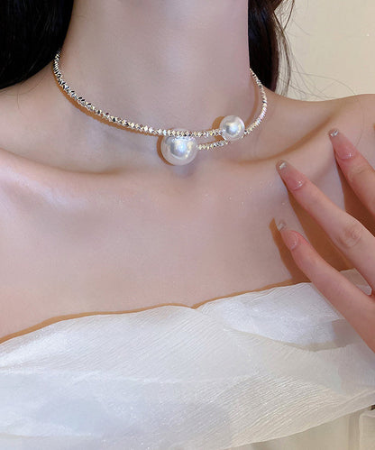 Mode Seide Kupfer Legierung Perle Choker YU020